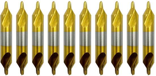10 Teiliges 3,0 Mm Zentrierbohrer Set, Titanbeschichtetes Bohrer Set Mit Schnellarbeitsstahl Und Senkwerkzeug Zum Anspitzen Von Drehteilen (3,0 M