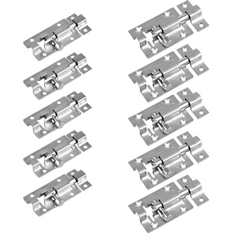 10-teiliges Türriegel-set Aus Edelstahl Für Schiebetüren, Geeignet Für Innenräume, Fenster, Badezimmertüren, Garagen Usw., Einfache Montage