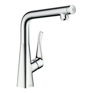 hansgrohe Spültisch-Einhebelmischer 320 Metris Select M71 1jet, Edelstahl-Optik
