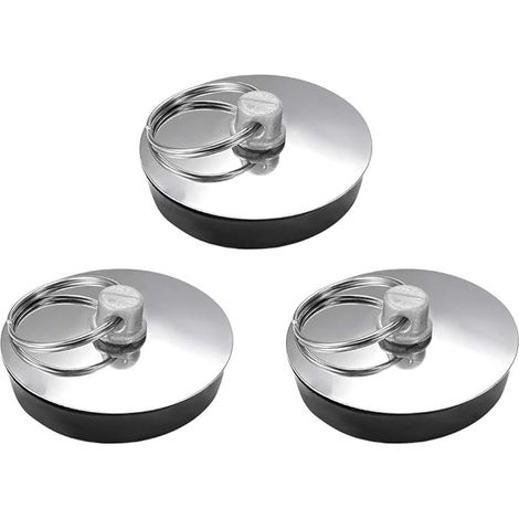 Spülbeckenstöpsel Aus Edelstahl, 37 Mm, Mit Ring, Für Badewanne, Küche, Badezimmer, 3er-pack