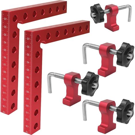 2 Stück 90-grad-positionierblock, Rechtwinklige Befestigungsklemme Aus Aluminiumlegierung, Schreinerwerkzeug Für Holzbearbeitung, Bilderrahmen, Schränke, Schubladen (14 Cm/5,5 Zoll)
