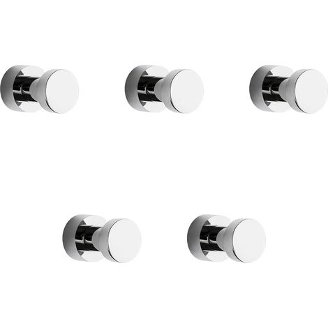 Verchromte Handtuchhaken, 5er-pack Rostfreie Metallhaken Für Kleider Und Mäntel, Zum Kleben Oder Zur Wandmontage Fürs Badezimmer
