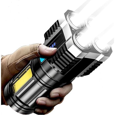 4/5 Kern Superhelle Wiederaufladbare Multifunktionale Led-taschenlampe Für Den Außenbereich, Wiederaufladbar, Wasserdicht, Taktisch