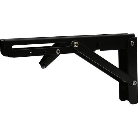 300-mm-klappkonsolen, 2 Schwarze Klappkonsolen, Klappregalhalterungen, Robuste, Einziehbare Klappkonsolenhalterungen, Regalhalterungen, Geeignet Für Garage Und Küche