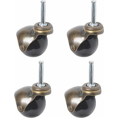 Lenkrollen, 360-grad-lenkrollen, Montageplatte Mit Abdeckung, Set Mit 4 Möbelrollen (kugellagerrolle Mit Griffring, 50 Mm)