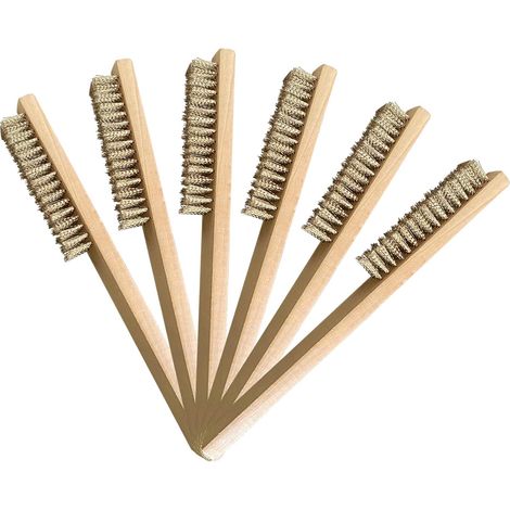 6-teiliges Messingbürsten-set, Bürstenset, 200 Mm Lange Messingborsten, Metallbürsten Aus Messing Zur Reinigung Von Schweißflecken, Rost Und Für Die Tiefenreinigung