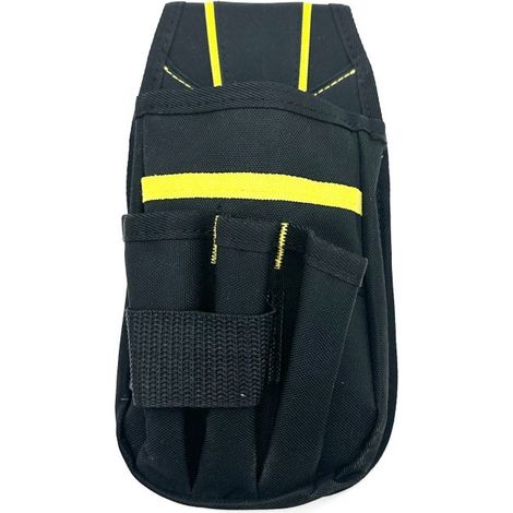 Werkzeugtasche Für Elektriker Mit Gürtelclip, 5 Fächer, Kleine, Robuste Arbeitstasche Mit Verstellbarem Gürtel Für Elektrotechniker – Schwarz