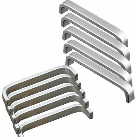 10x 96mm Küchenschranktürgriffe, Schrankschubladengriffe, Schlafzimmermöbelgriffe, Lochabstand, Aluminium