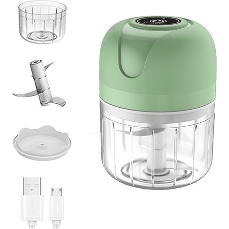 Elektrischer Mini-knoblauchzerkleinerer, Tragbarer Kabelloser Küchenmixer, 250-ml-mixer, Mini-knoblauchzerkleinerer Für Knoblauch, Gemüse, Obst, Zwiebeln, Fleisch, Salate, Babynahrung, Gewürze