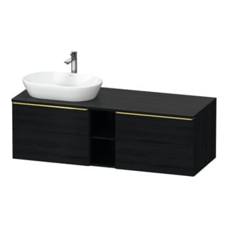 Duravit Waschtischunterschrank D-Neo 140x55cm, 2 A, 1 Pl, B L, g pol/Eiche sw