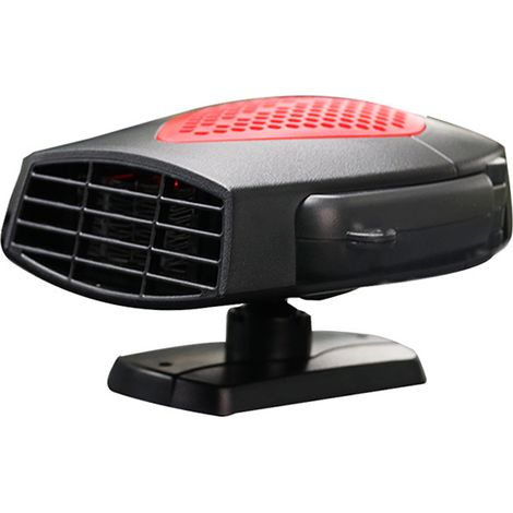 24v Auto-heizgerät Mit Zigarettenanzünderanschluss, 150w Tragbarer Elektrischer Ventilator Mit Heißluftfunktion Für Autos Mit Zigarettenanzünderstecker, Defrosterfunktion, 360 Grad Drehbar (schwarz +