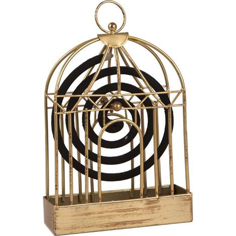 Räucherstäbchenhalter In Vogelkäfigform Zur Mückenabwehr, Sommer-mückenabwehr-räucherstäbchen, Hängender Mückenabwehr-käfig Als Bürodekoration, Gold
