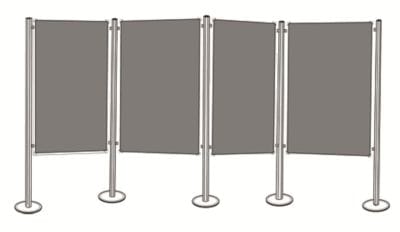 Magnetoplan Präsentationswand stationär, 4 Tafeln, Filz grau