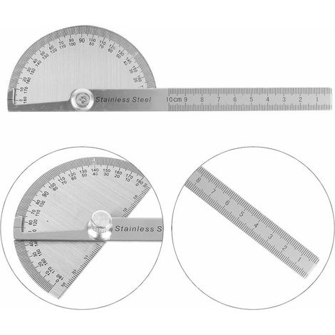 Winkelmesser Aus Edelstahl, Winkelmesser In Grad, Universell Verstellbarer Winkelmesser 0-180° Mit Messlineal Für Heimwerkerarbeiten, Architektur, Tischlerei, Ingenieurwesen, Haushalt Und Schule, 0-10
