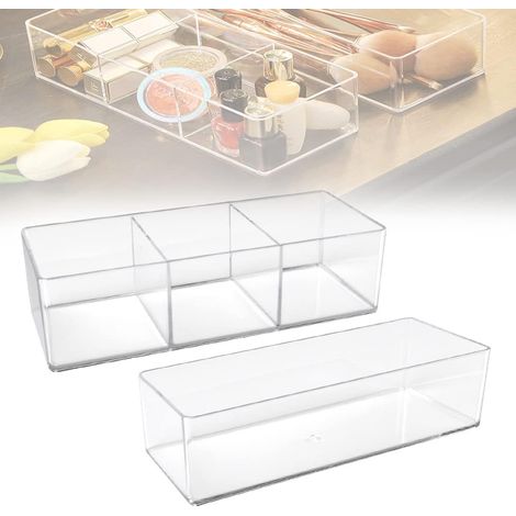 2er-set Make-up-organizer, Schubladen-organizer, Schreibtisch-organizer, Make-up-aufbewahrungsboxen, Badezimmer-organizer, Stapelbare Make-up-organizer Für Kleiderschrank Oder Schminktisch – Transpare