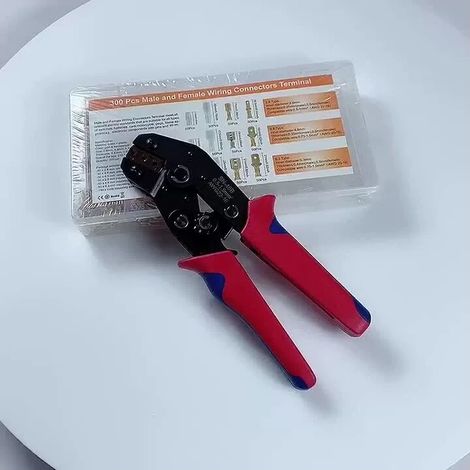 Sn-48b Crimpzange Mit 600 Stück Aderendhülsen (2,8 Mm, 4,8 Mm Und 6,3 Mm, Stecker Und Buchse), Crimpzange Für Drähte Von 0,25–1,5 Mm², Professionelles Crimpwerkzeug