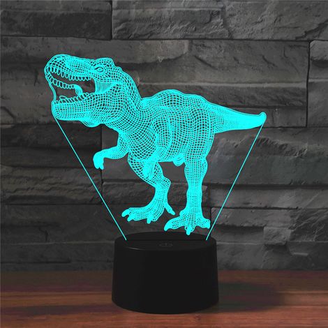 Dinosaurier-nachtlicht, 3d-dinosaurierlampe Mit 16 Farbwechseln Und Fernbedienung, Geschenk Für Kinder Ab 3 Jahren, Nachttischlampe