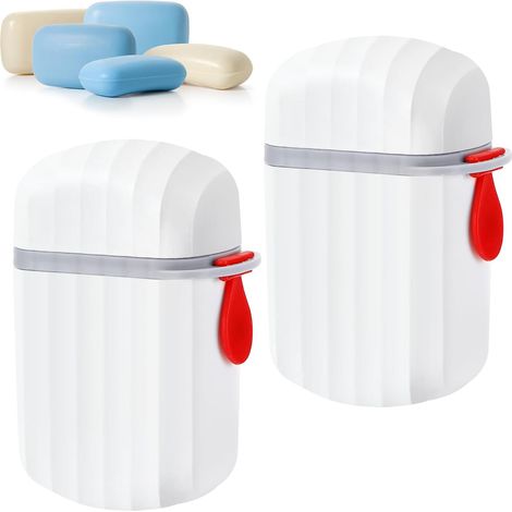 2-teilige Reise-seifenbox, Doppelwandiger, Tragbarer Seifenbehälter, Auslaufsichere Seifenbox Mit Deckel, Ideal Für Camping, Outdoor-aktivitäten Und Badezimmer