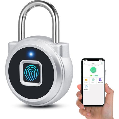 Fingerabdruck-vorhängeschloss, Zahlenschloss, Entsperrung Per Fingerabdruck Und App, Ipx65 Wasserdicht