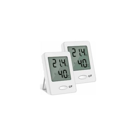 Digitales Thermometer-hygrometer Für Innenräume – Hochpräzise – Tragbar (weiß) – 2er-pack