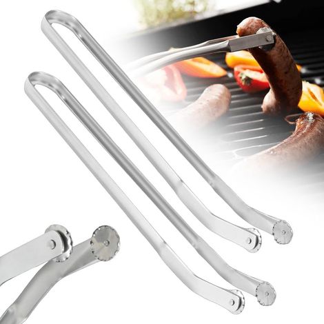 Grillzange Mit Rädern, Wurstwender, 39,5 Cm Lange Grillzange, Küchenzange Aus Edelstahl, Grillzange, Barbecue-zange, Grill Up Barbecue-zange, Grillzubehör (2 Stück)