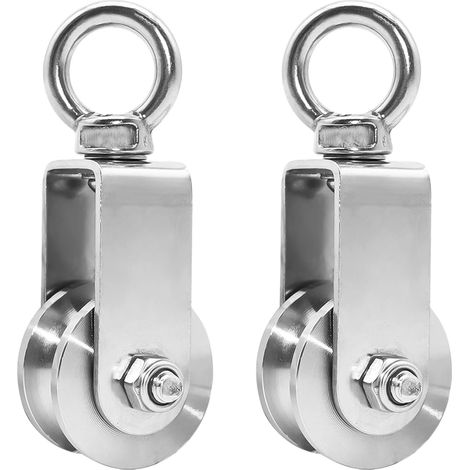 2 Stück 34-mm-rolle Mit Kugellager, Tragfähigkeit 250 Kg, Edelstahl-seilrolle Für Fitnessseile (2 Stück, 34 Mm)