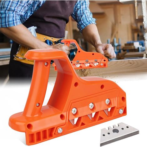 Dreifachwinkelhobel Für Gipskartonplatten – 45°-schnitt – 10 Ersatzklingen – Abmessungen 23 X 14,5 Cm – Professionelles Oranges Werkzeug