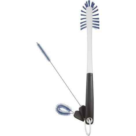 3-in-1 Flaschenreinigungsset, Reinigungsbürste, Kleine Bürste Und Flaschenbürste, Blau
