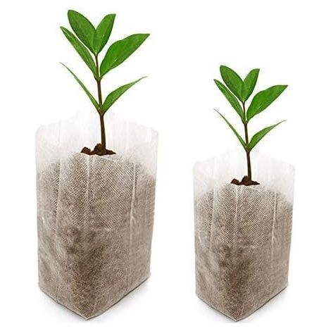 200 Stück Biologisch Abbaubare Vliesstoffbeutel Für Pflanzensetzlinge, Anzucht- Und Aufzuchtbeutel (10 X 12 Cm + 14 X 16 Cm)