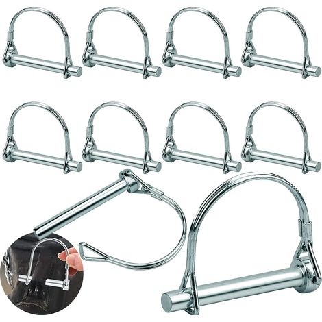 10-teiliger Verriegelungsbolzen, 8 X 70 Mm – Rostbeständiger Kohlenstoffstahl – D-förmige Ausführung Für Schnelles Verriegeln – Für Garten- Und Landwirtschaftsanwendungen