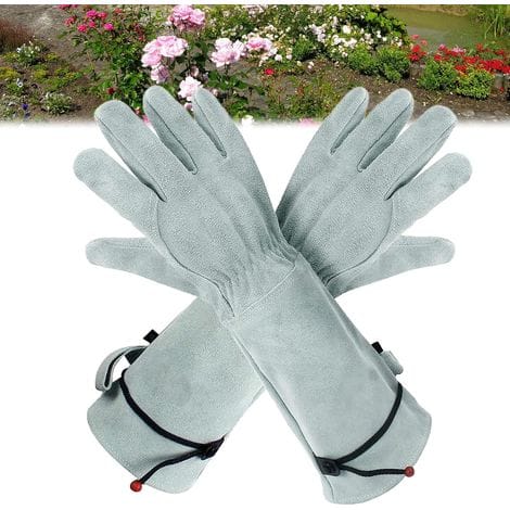 Gartenhandschuhe, Atmungsaktive Gartenhandschuhe: Rosenhandschuhe, Atmungsaktive Dornenfeste Handschuhe, Verstellbare Bündchen, Lange Arbeitshandschuhe Aus Rindsleder Für Garten- Und Haushaltsarbeiten