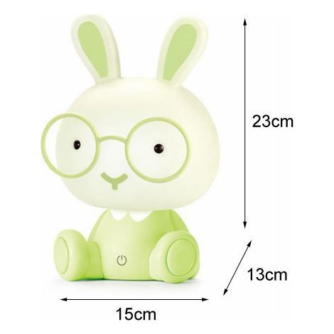 1 Stück Led-nachtlicht Für Kinder, Usb-hasen-nachttischlampe, Tischlampe, Geschenk Für Schlafzimmer, Wohnzimmer, Kinderzimmer, 15 X 13 X 23 Cm (grüner Hase)