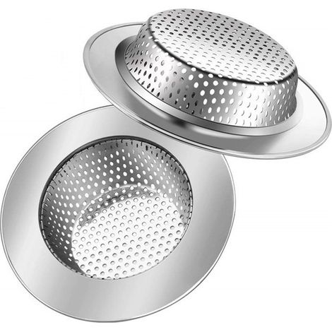2er-set Edelstahl-spülbeckensiebe, 7,5 Cm Abflussfilter, Verhindert Verstopfungen Von Küchenspülen, Waschbecken Und Badewannen Durch Ablagerungen