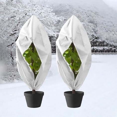 Winterabdeckung Für Pflanzen Im Freien, 2-teiliges Set, Schutzhülle Mit Kordelzug Und Reißverschluss, Wiederverwendbare Winterabdeckung (80 X 100 Cm)