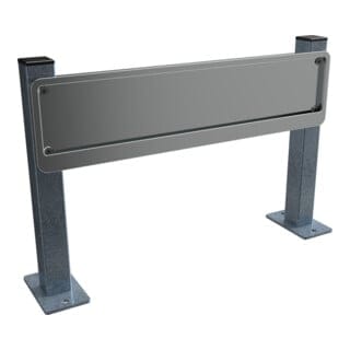 Schake Haltevorrichtung für Parkplatzbeschilderung, 2 Stützpfosten 40x40mm, + Kennzeichenhalter (inkl.), Höhe: 350mm