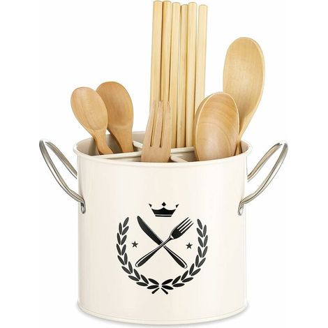 Küchenutensilien-organizer Mit Großer, Abgedeckter Tür Und Edelstahlgriff, Abtropfschale Mit Deckel, Herausnehmbarer Trennwand, Perfekt Für Küchenutensilien, Vielseitig Verwendbar