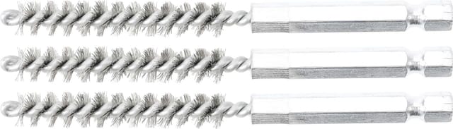 BGS Stahlbürste 8 mm Antrieb Außensechskant 6,3 mm (1/4 Zoll) 3 teilig