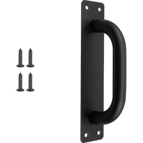 2 Stück Schiebetürgriffe, Edelstahl-schranktürgriffe Mit Abdeckplatten Für Scheunentüren, Holztüren, Gartentüren - 200x45 Mm (schwarz)