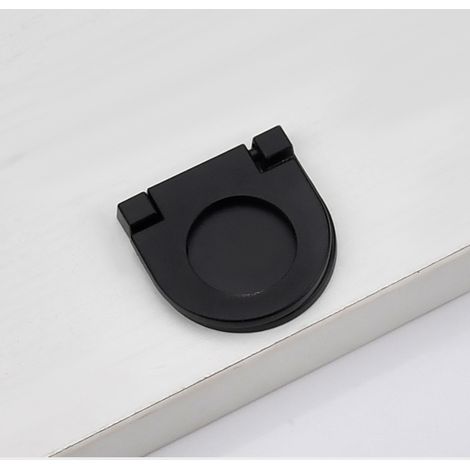 4-teiliges Set Unsichtbarer Griffe, Küchenschrank-schubladentürgriff, Horizontaler Küchenschrank-schubladengriff (schwarz, 3,5 X 3,4 Cm)