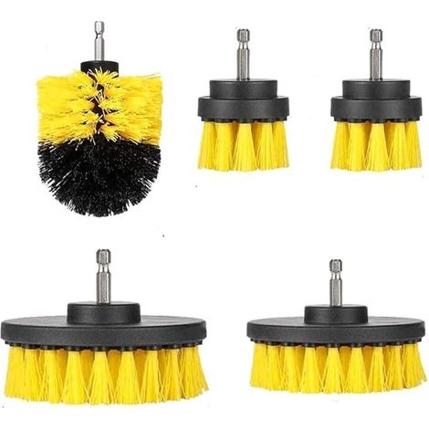 Set Mit 5 Bohrbürsten, Reinigungsset Für Bohrbürsten, Bohrbürste Für Badezimmeroberflächen, Böden, Badewannenfliesen Und Autos