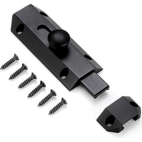 Sicherheitsriegel Mit Dickem Riegel Aus Reinem Messing, Extrem Widerstandsfähiger Torriegel, Schwarz