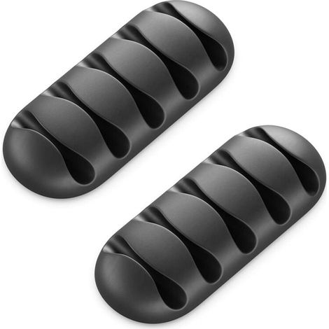 2 Kabelclips, Je Für 5 Kabel, Kabelmanagement-organizer Für Zuhause Und Büro, Starker Klebestreifen, Schwarz