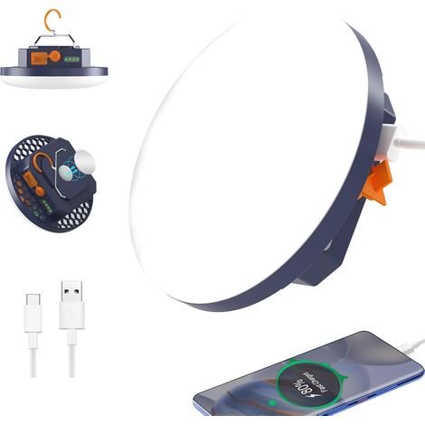 Tragbare Campinglaterne Mit 9900-mah-powerbank, Wiederaufladbarer 2000-lm-zeltlampe, Wasserdichter Led-lampe (ip65) Für Camping, Arbeit, Jagd, Angeln, Wandern, Notfälle Und Stromausfälle