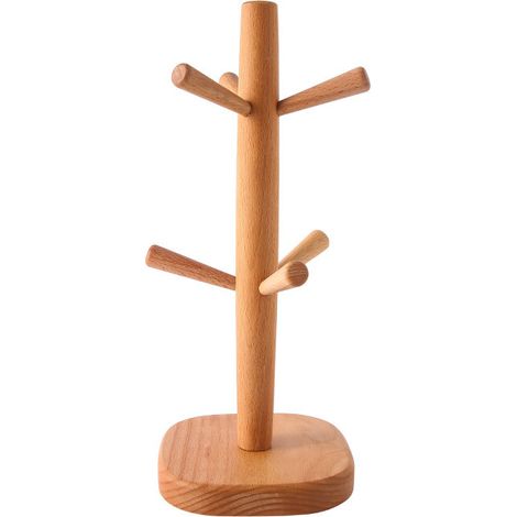 Becherhalter Mit 6 Haken, Baumförmiger Becherhalter, Becherhalter Aus Holz, Tassenaufbewahrung, Kaffeebecherhalter, Für Zuhause Und Büro