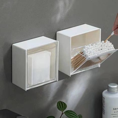 Wandmontierter Wattestäbchenhalter, Hängender Watteballspender, Aufbewahrungsorganizer Für Wattebällchen Aus Kunststoff Für Zuhause Und Badezimmer
