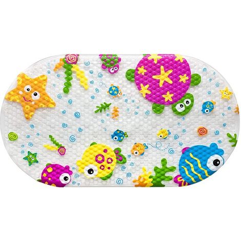 Rutschfeste Badematte Für Kinder, Babybadematte Mit Saugnäpfen, Massage-badematte (meeresmotive), 69 X 39 Cm