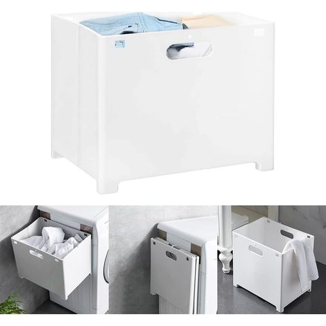 32 Liter Multifunktionaler, Faltbarer Wandwäschekorb Mit Griff Für Schlafzimmer, Schmutzwäsche, Spielzeug Und Aufbewahrung (weiß)