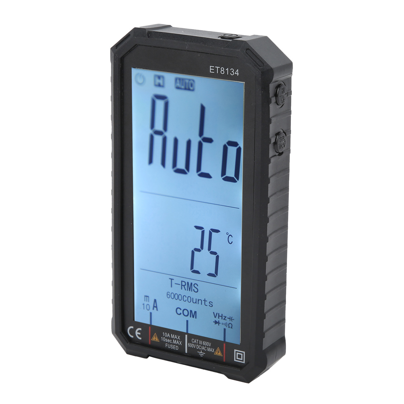 Et8134 Lcd-digitalmultimeter, Automatisches Multifunktionsmessgerät Mit Alarm, 10 A 600 V, Elektrisches Messgerät