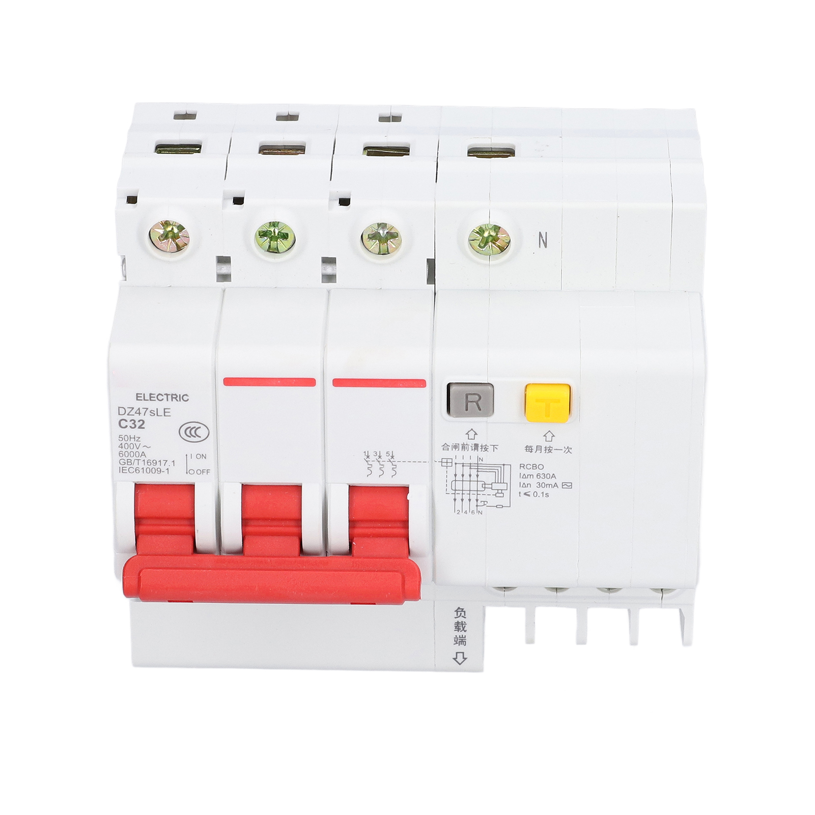 Modularer 3p+n Fehlerstromschutzschalter Für Din-schienenmontage, 400 V Wechselstrom