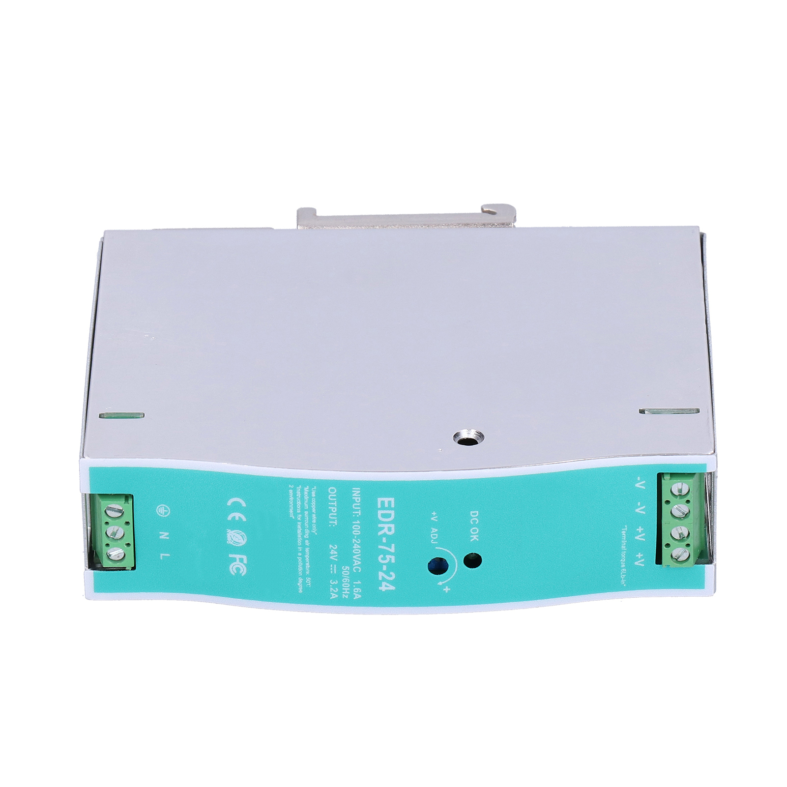 Rail Din 24v 75w Alimentation Industrielle Commutation Rail Din Edr-75-24 Ac 100-240v